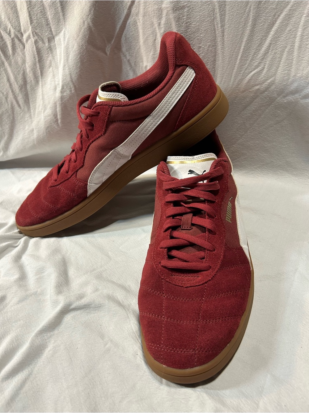 Puma Men’s Burgundy Suede Sneakers with White Formstrip